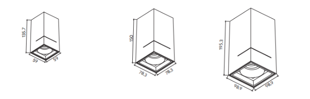 Hermes Series Square Ceiling Mounted Wall Washer Spot Lights