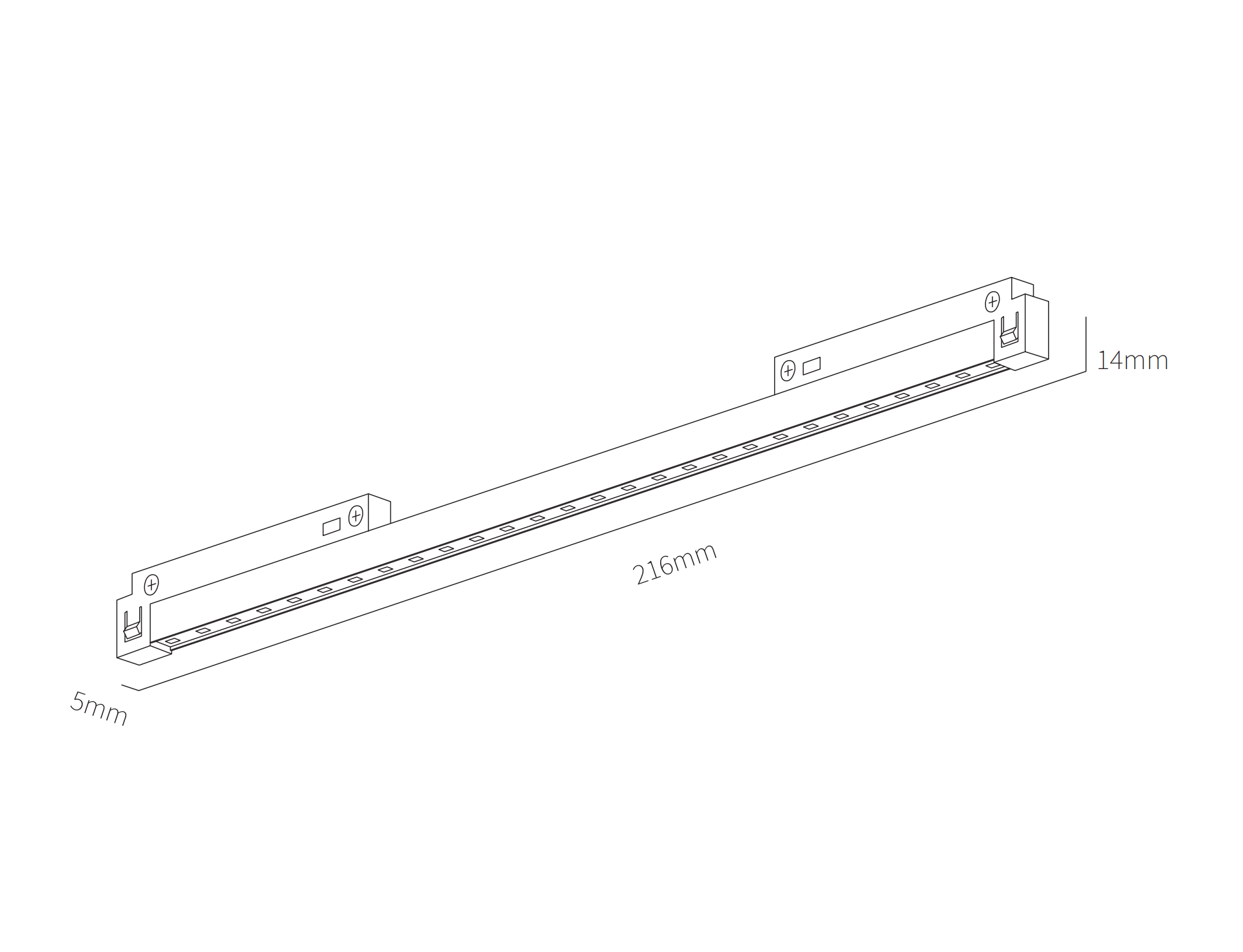 5mm wide ultra-narrow magnetic track system